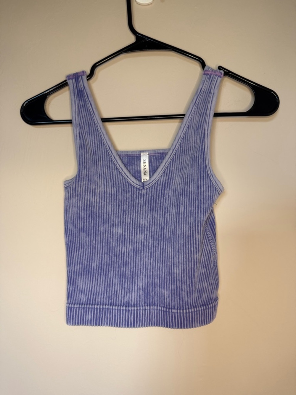 Zenana Outfitters Lavender Ribbed V-Neck Tank